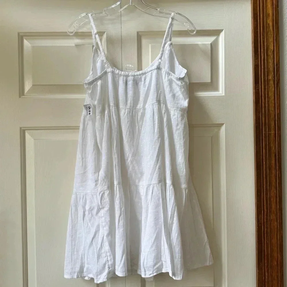 NWT Old Navy Tiered Clip Dot Summer Cami Mini Dress Pockets Women’s size Small - Picture 8 of 14